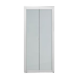 Colonial Elegance 1-Lite MDF Bilfod Closet Door with Mounting Hardware - 36-in x 80-in - White