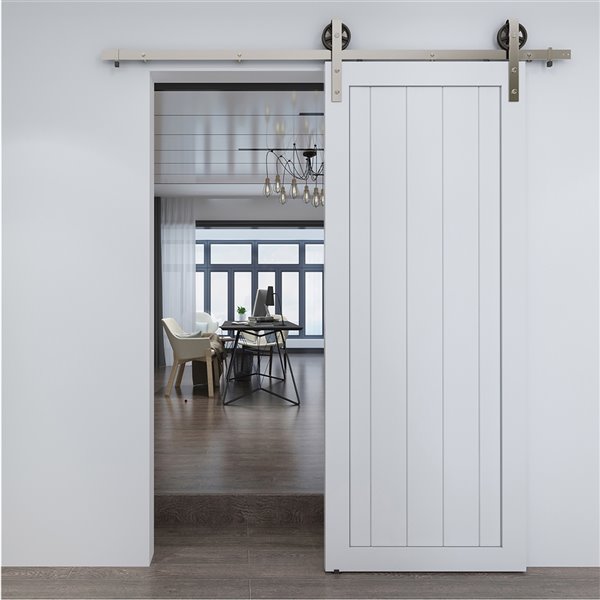 Colonial Elegance Rustic Primed Wood Barn Door - Pine - 37-in x 84-in - Natural