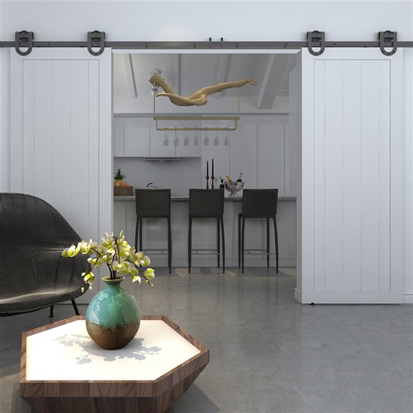 Colonial Elegance Rustic Primed Wood Barn Door - Pine - 37-in x 84-in - Natural