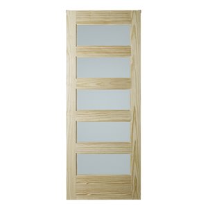 Porte de grange en bois de pin de Colonial Elegance, 42 po x 84 po, naturel