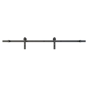 Quincaillerie pour porte de grange d'intérieur Corral Colonial Elegance, longueur du rail 78.75 po, noir mat