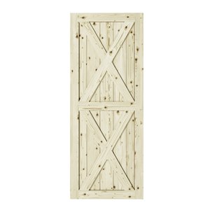 Colonial Elegance Magnolia Unfinished Wood Barn Door - Pine - 33-in x 84-in - Natural
