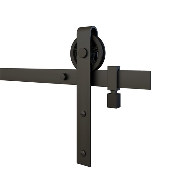 Colonial Elegance Mini Wagon Single Barn Door Hardware Kit - 60-in Track Lenght - Matte Black