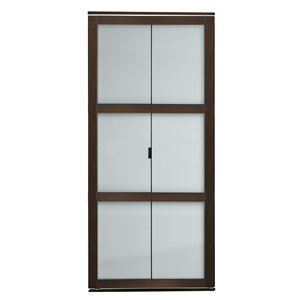 Porte pliante en MDF à 3 panneaux Colonial Elegance et quincaillerie d'installation, 24 po x 80 po, moka