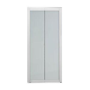 Colonial Elegance 1-Lite MDF Bilfod Closet Door with Mounting Hardware - 30-in x 80-in - White