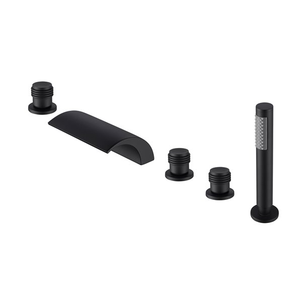 Jade Bath Celeste Deck-Mounted Bathtub Faucet - Matte Black - 5 Pcs