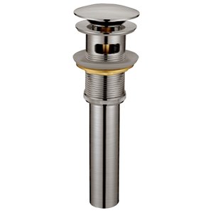 Drain à bouton poussoir avec trop-plein de Jade Bath, 1,26 po, nickel brossé