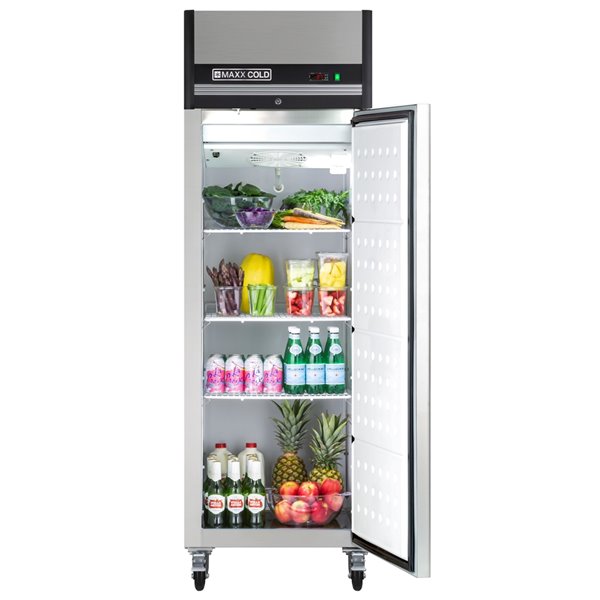 Maxx Cold X Series 23-cu ft Stainless Steel 1-Door Commercial Refrigerator