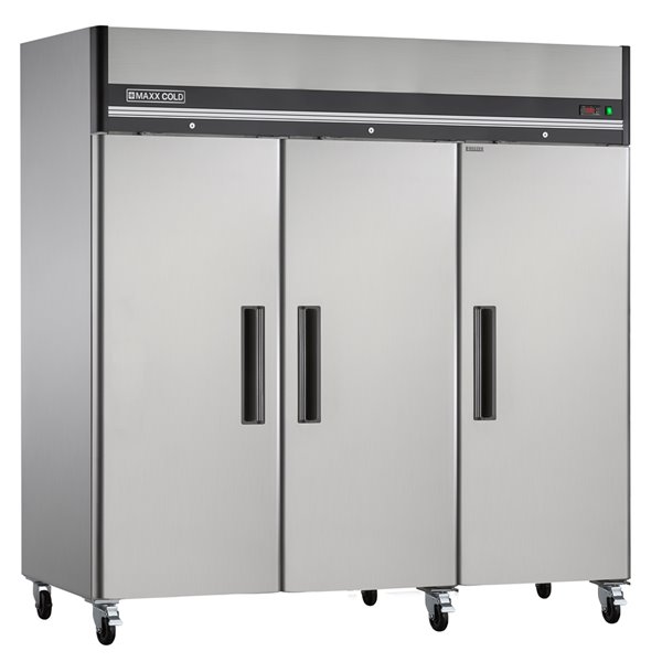Maxx Cold X Series 3-Door Commercial Freezer - 72-cu ft - Stainless Steel
