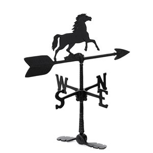 Girouette pour le toit Klassen Bronze avec motif de cheval, fonte d'aluminium noire