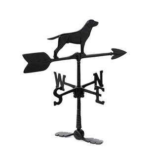 Girouette pour le toit Klassen Bronze avec motif de chien, fonte d'aluminium noire
