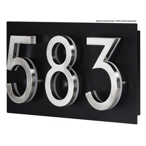 PRO-DF Contemporary Small Address Plaque - 7-in x 13-in - Black Steel
