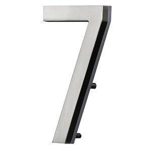 Chiffre d'adresse contemporain PRO-DF, numéro 7, 5 po, nickel satiné