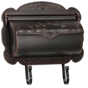 Boîte aux lettres avec colibris PRO-DF, aluminium de couleur cuivre antique