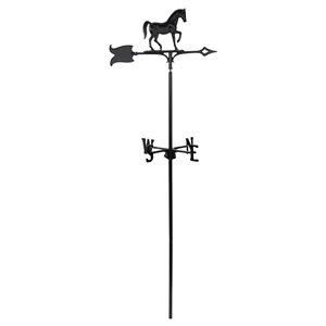 Girouette pour jardin Klassen Bronze avec motif de cheval, fonte d'aluminium noire