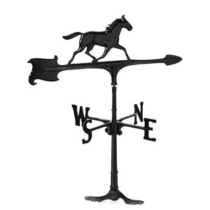 Girouette grand format Klassen Bronze avec motif de cheval, fonte d'aluminium noire