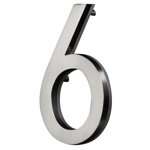 Number 5 Satin Nickel Contemporary House Number