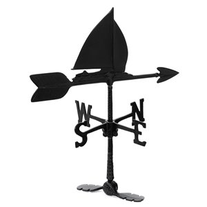 Girouette pour le toit Klassen Bronze avec motif de bateau à voile, fonte d'aluminium noire