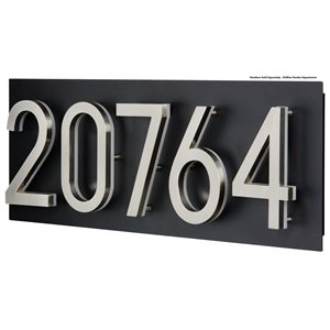 PRO-DF Contemporary LED Lighted Large Address Plaque - 7-in x 18-in - Black Steel