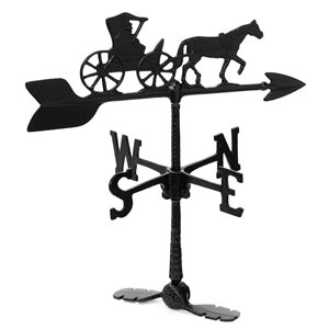 Girouette pour le toit Klassen Bronze avec motif de calèche, fonte d'aluminium noire