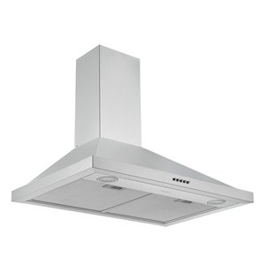 Ancona 30-in Convertible Wall-Mounted Pyramid Range Hood - 280 CFM - Stainless Steel