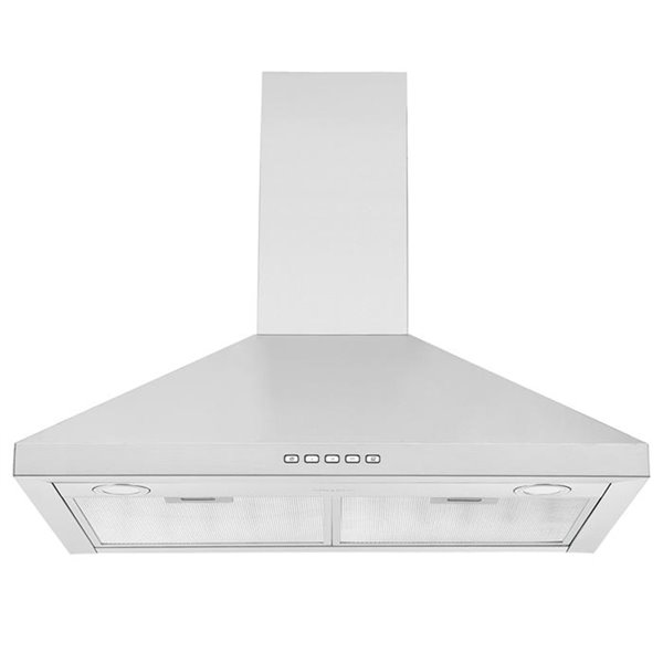 Ancona 30-in Convertible Wall-Mounted Pyramid Range Hood - 600 CFM - Stainless Steel