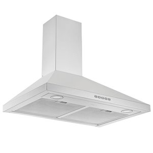 Ancona 30-in Convertible Wall-Mounted Pyramid Range Hood - 600 CFM - Stainless Steel