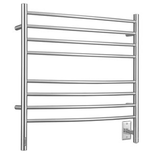 Ancona Arezzo OBT 8-Bar Towel Warmer with On-Board Timer - Brushed Nickel