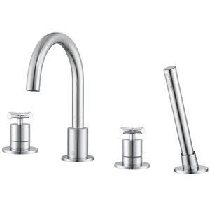 Robinet à deux poignées pour baignoire romaine Ava de Ancona, chrome