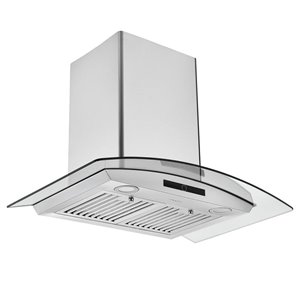 Ancona 600 CFM 30-in Stainless Steel Wall-Mounted Range Hood with Glass Canopy