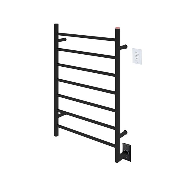 Ancona Comfort 7-Bar Hardwired Towel Warmer with Wall Countdown Timer -  Matte Black AN-5334-TWCD01 | RONA