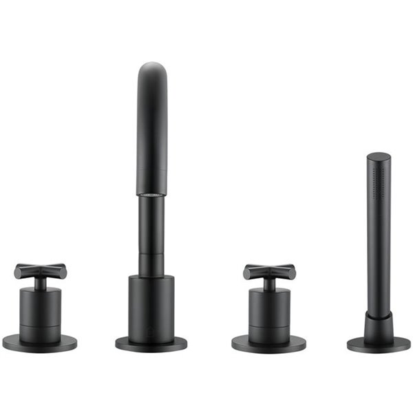 Ancona Ava Two-Handle Roman Tub Bathroom Faucet - Matte Black