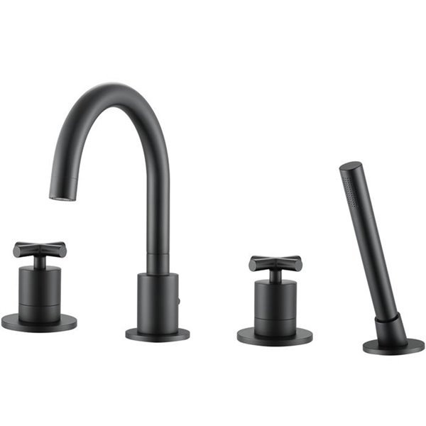Ancona Ava Two-Handle Roman Tub Bathroom Faucet - Matte Black