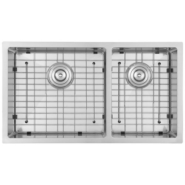 Ancona Prestige Undermount 60/40 Double Bowl Kitchen Sink - 32-in x 18-in - Stainless Steel