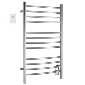 Porte-serviettes chauffant courbées Lustra de Ancona avec minuterie, 12 barres