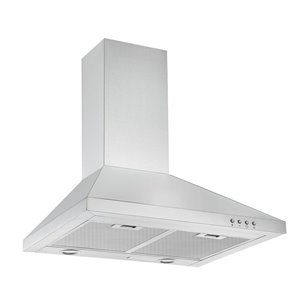 Hotte pyramidale convertible à fixation murale Ancona WPP424, 24 po, 450 PCM, inox