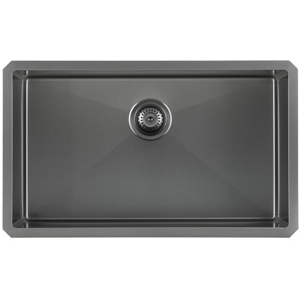 Ancona Prestige Undermount Single Bowl Kitchen Sink PVD Nano - 30-in x 18-in - Gunmetal