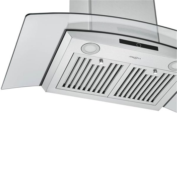 Ancona 36-in Convertible Wall-Mounted Glass Canopy Range Hood - 600 CFM - Stainless Steel