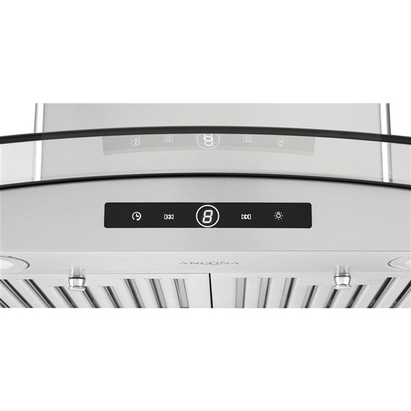 Ancona 36-in Convertible Wall-Mounted Glass Canopy Range Hood - 600 CFM - Stainless Steel