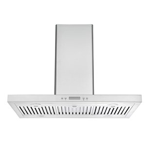 Ancona IRB636 36-in Island Range Hood in Stainless Steel with LED lights