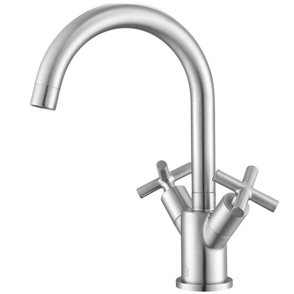 Ancona Ava Series Single-Hole Cross-Handle Bathroom Faucet - Brushed Nickel