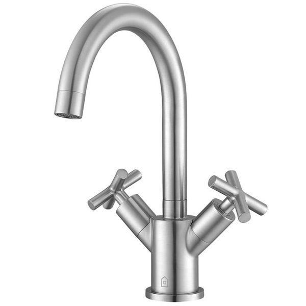 Robinet de salle de bain monocommande Ava de Ancona, nickel brossé