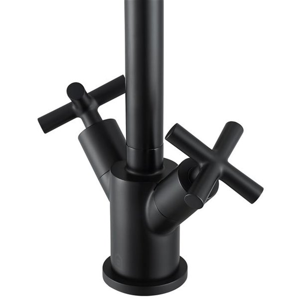 Ancona Ava Series Single-Hole Cross-Handle Bathroom Faucet - Matte Black