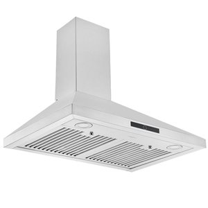 Ancona 30-in Convertible Wall-Mounted Pyramid Range Hood - 600 CFM - Stainless Steel