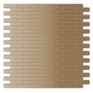 Tuile murale autoadhésive en métal Bricky de SpeedTiles, herringbone11,81 po x 11,42 po, cuivre pâle