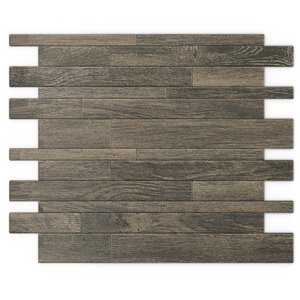 Tuile murale autoadhésive en métal Murano de SpeedTiles, motif linéaire, 12,2 po x 9,72 po, effet bois naturel