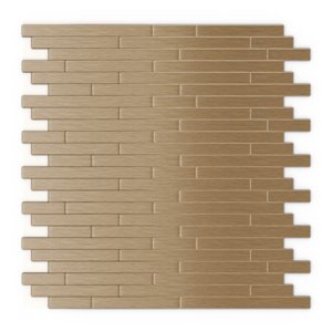 Tuile murale autoadhésive en métal Kellie de SpeedTiles, motif linéaire, 12,09 po x 11,97 po, cuivre pâle