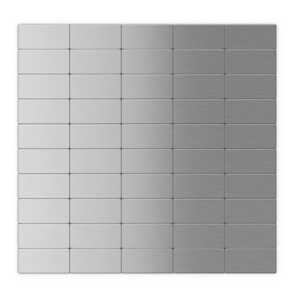 Sdtiles Subway Metal L And Stick Wall Tile Brick Pattern 12 2 In X 11 81 Stainless Steel Id802 1 Rona - Metal Self Stick Wall Tiles