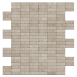 Tuile murale autoadhésive en pierre naturelle Hare de SpeedTiles, motif linéaire, 11,42 po x 11,57 po, gris/beige