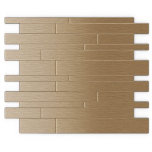 Tuile murale autoadhésive en métal Murano de SpeedTiles, motif linéaire, 12,2 po x 9,72 po, cuivre pâle